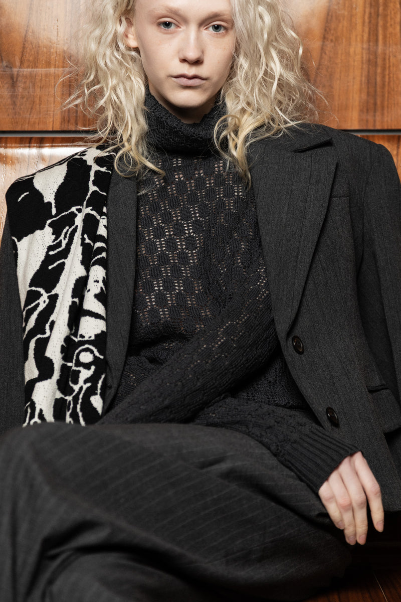 AURELIA - Seamless Extra Fine Merino Openwork Turtleneck