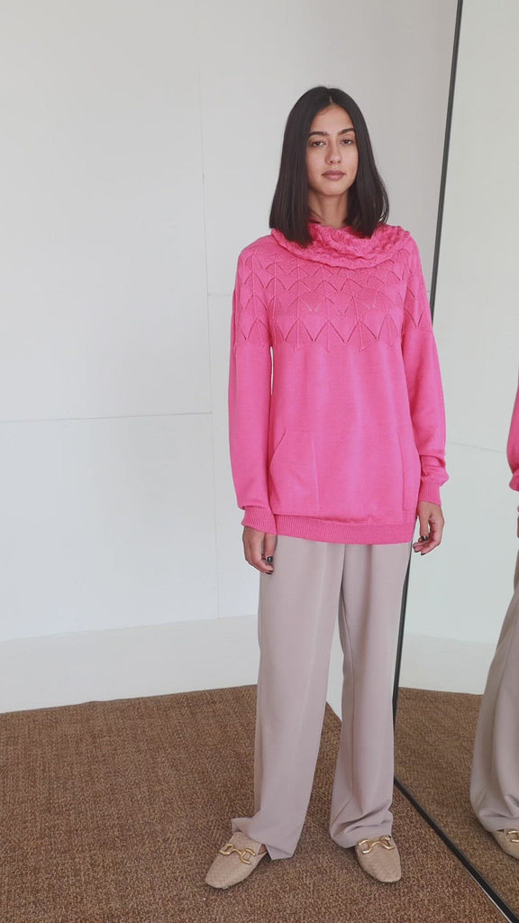 Viola Stils Pointelle-knit soft merino sweater