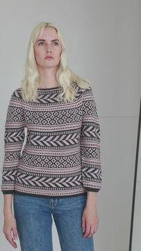 Viola Stils Soft wool jacquard-knit sweater
