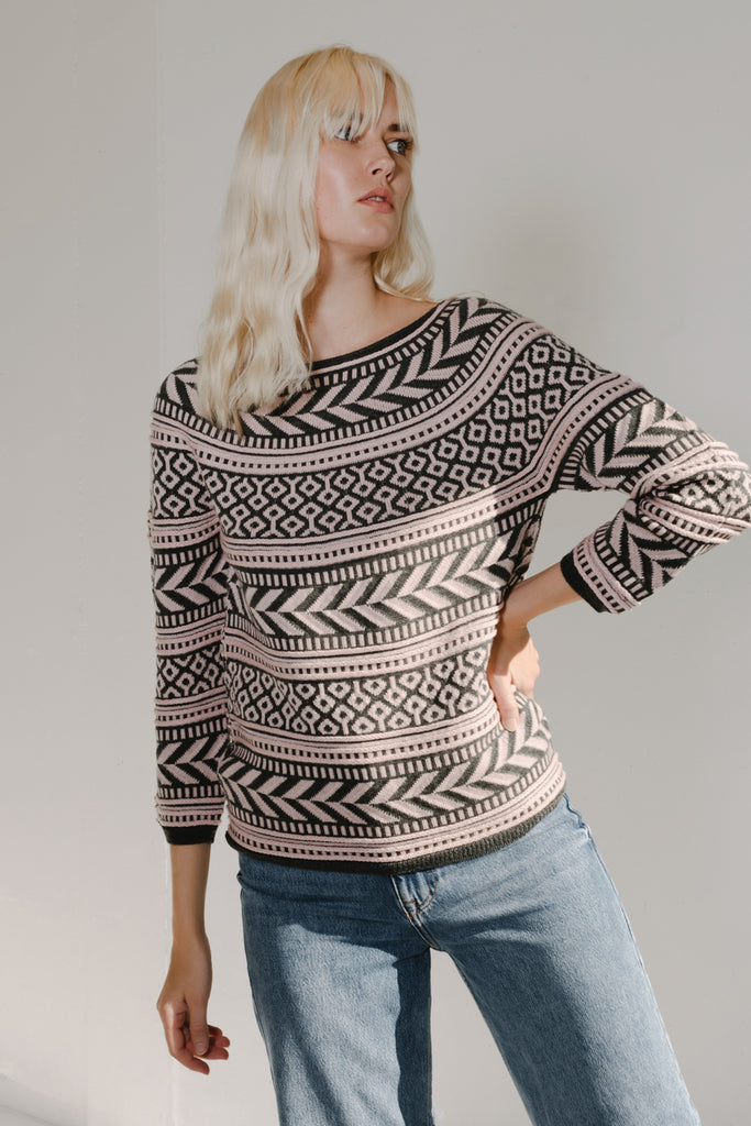 Viola Stils Soft wool jacquard-knit sweater