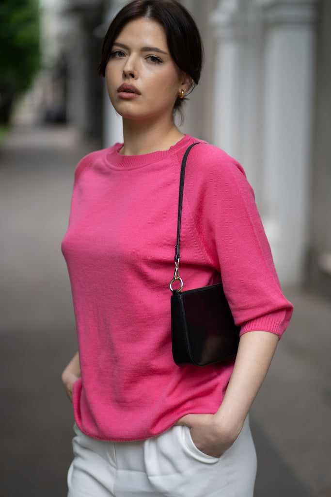 Viola Stils pink super fine wool oversize sweater 