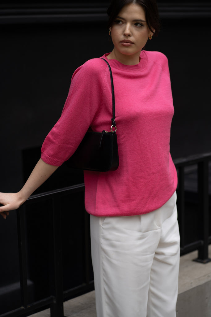 Viola Stils pink super fine wool oversize sweater 